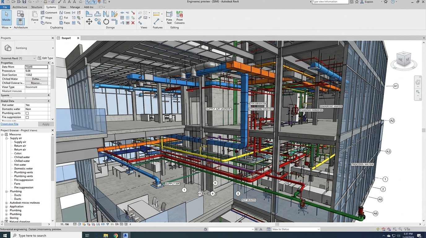 BIM (Yapı Bilgi Modellemesi) ve 3D Tesisat Tasarımının Şantiye Maliyetlerine Etkisi